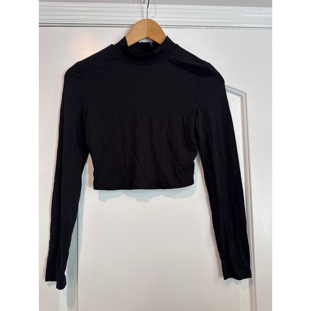 Shein Black long sleeve crop top Size 2